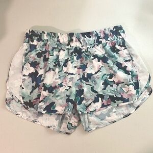 Floral Women's Running Shorts with panty insert - Large